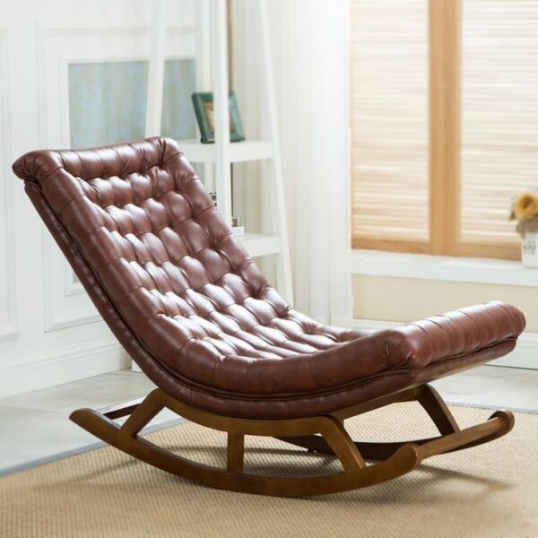 Vismaya Furniture Teak Brown Wood Handcrafted Relax Chair RC-006