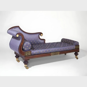 Vismaya Furniture Antique Dark Brown Wooden Style Diwan Chaise Lounge DWN/COU-010