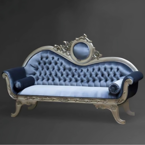 Vismaya Furniture Antique Dark Brown Wooden Style Diwan Chaise Lounge DWN/COU-012