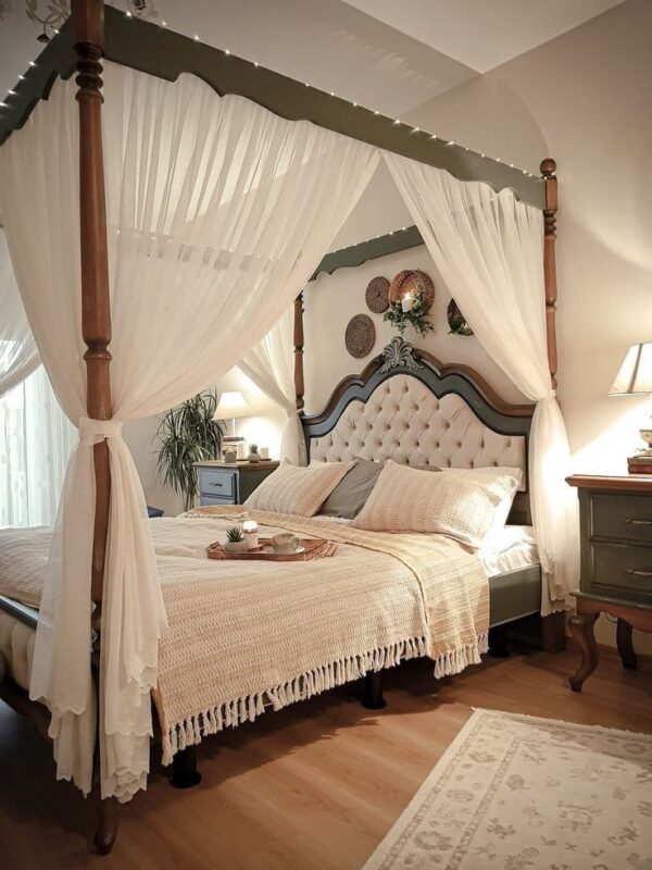 Vismaya Furniture Antique Indian Four Poster Bed FPB-017 - Image 2