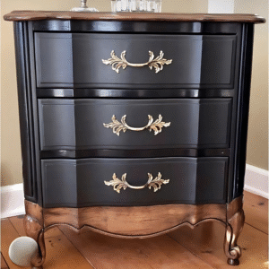 Vismaya Furniture Black Wooden Royal Traditional Bed Side Table ST-014
