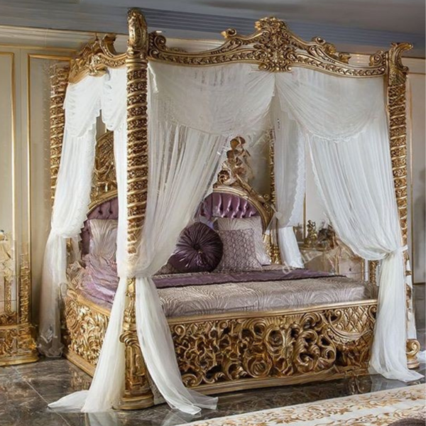 Vismaya Furniture Antique Indian Four Poster Bed FPB-014
