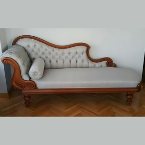 Vismaya Furniture Antique Brown Wooden Style Diwan Chaise Lounge DWN/COU-015