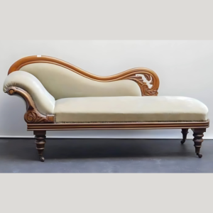 Vismaya Furniture Antique Brown Wooden Style Diwan Chaise Lounge DWN/COU-016