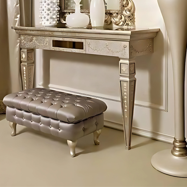 Vismaya Furniture Antique Gold Luxury Hand Carved Console Table CON/TBL-016