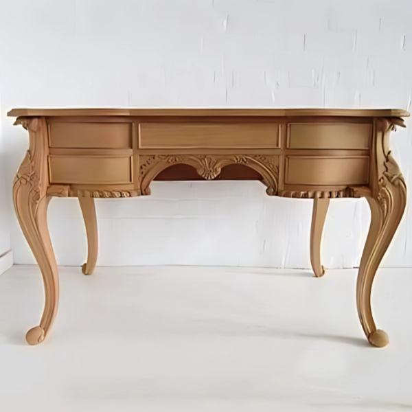 Vismaya Furniture Antique Brown Luxury Hand Carved Console Table CON/TBL-017