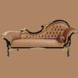 Vismaya Furniture Antique Brown Wooden Style Diwan Chaise Lounge DWN/COU-018