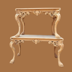 Vismaya Furniture Antique Brown Luxury Hand Carved Console Table CON/TBL-018