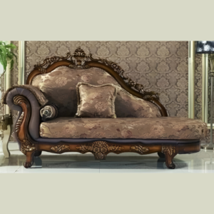Vismaya Furniture Antique Reddish Brown Wooden Style Diwan Chaise Lounge DWN/COU-019