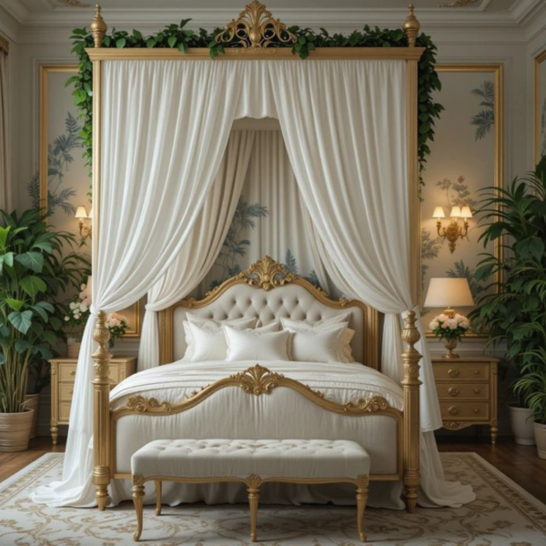 Vismaya Furniture Antique Indian Four Poster Bed FPB-019