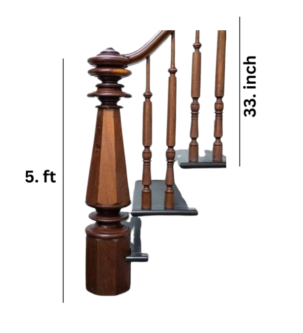 Vismaya Furniture Antique Floral Hand Carved Master And Railing Pillars PIL-002 - Image 3