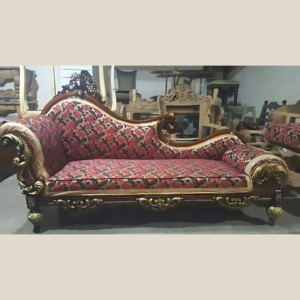 Vismaya Furniture Antique Golden Wooden Style Diwan Chaise Lounge DWN/COU-020