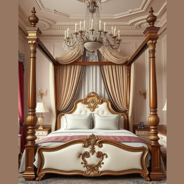 Vismaya Furniture Antique Indian Four Poster Bed FPB-021