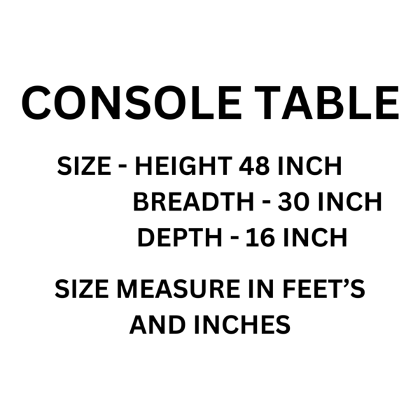 Vismaya Furniture Antique Silver Luxury Hand Carved Console Table CON/TBL-002 - Image 7