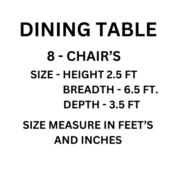 Vismaya Furniture Antique Brown/Silver Hand Carved Dining Set DIN/TBL-017 - Image 5