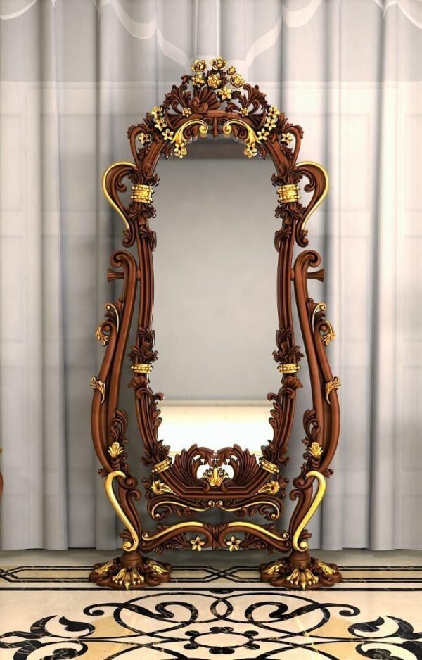 Vismaya Furniture Teak Wood Classic Mirror Frame MF-009 - Image 2