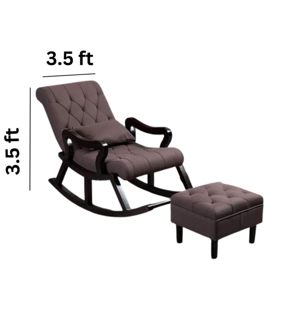 Vismaya Furniture Teak Black Brown Wood Handcrafted Relax Chair RC-003 - Image 3