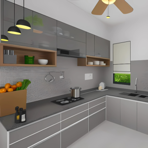 Vismaya Furniture Wooden Luxury Modular Kitchen MOD/KICH-003