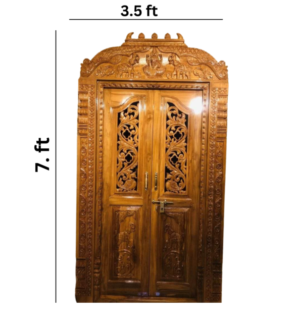 Vismaya Furniture High Quality Wooden Designer Exterior Door DR-003 - Image 3
