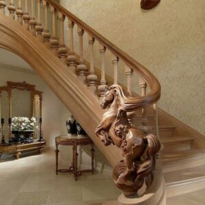 Vismaya Furniture Antique Floral Hand Carved Master And Railing Pillars PIL-014
