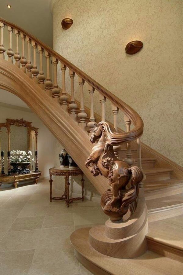 Vismaya Furniture Antique Floral Hand Carved Master And Railing Pillars PIL-014