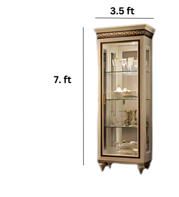 Vismaya Furniture Wooden Luxury White Crockery Cabinet CK-003 - Image 2