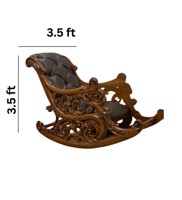 Vismaya Furniture Teak Brown Black Wood Handcrafted Relax Chair RC-004 - Image 3
