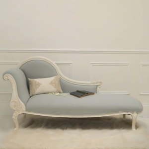 Vismaya Furniture Antique Cream Goldish Wooden Style Diwan Chaise Lounge DWN/COU-004