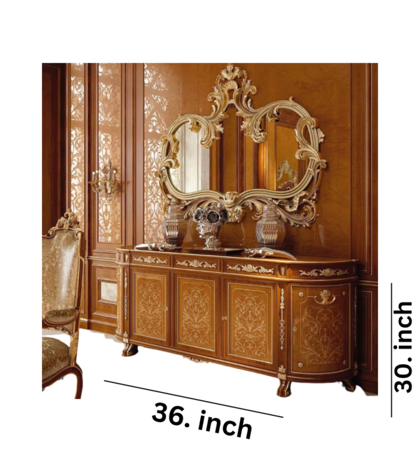 Vismaya Furniture Antique Reddish Brown Designer Dressing Table DR-006 - Image 3