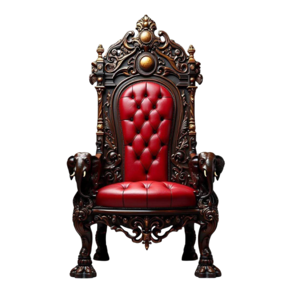 Vismaya Furniture Premium Black/Red Wood Royal Carved Chair  KC-004