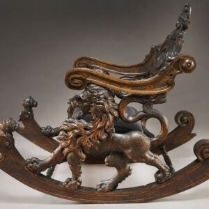 Vismaya Furniture Teak Brown/Black Wood Handcrafted Relax Chair RC-019