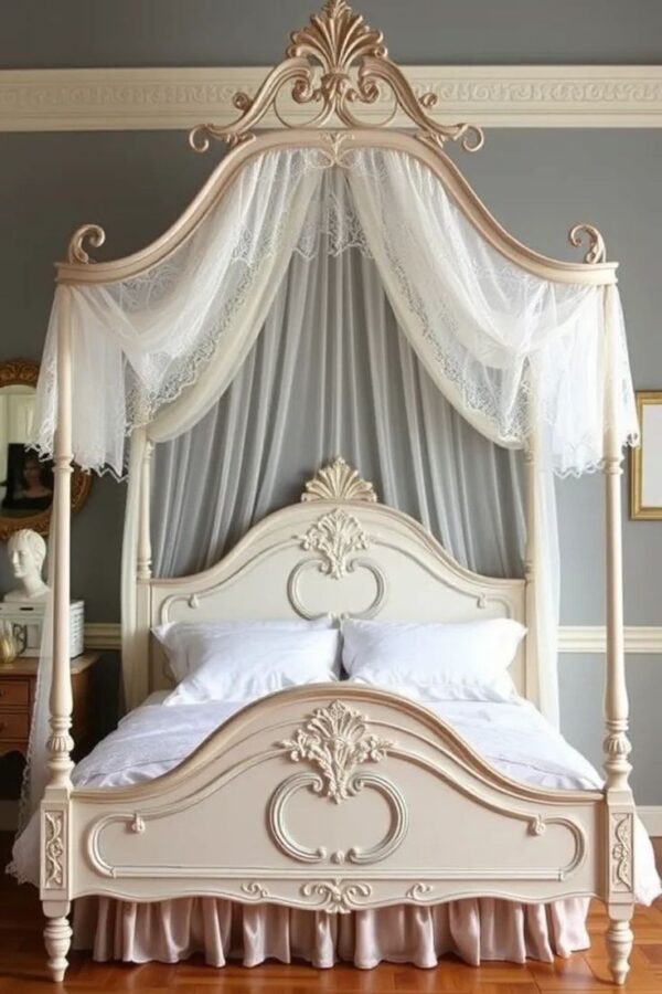 Vismaya Furniture Antique Indian Four Poster Bed FPB-015 - Image 2