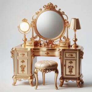 Vismaya Furniture Antique A Pure Gold Designer Dressing Table DR-019