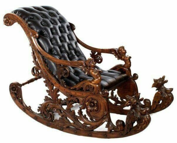 Vismaya Furniture Teak Black Wood Handcrafted Relax Chair RC-010