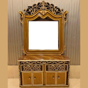 Vismaya Furniture Antique Pure Gold Designer Dressing Table DR-010