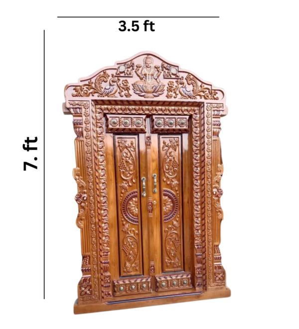 Vismaya Furniture High Quality Wooden Designer Exterior Door DR-005 - Image 3