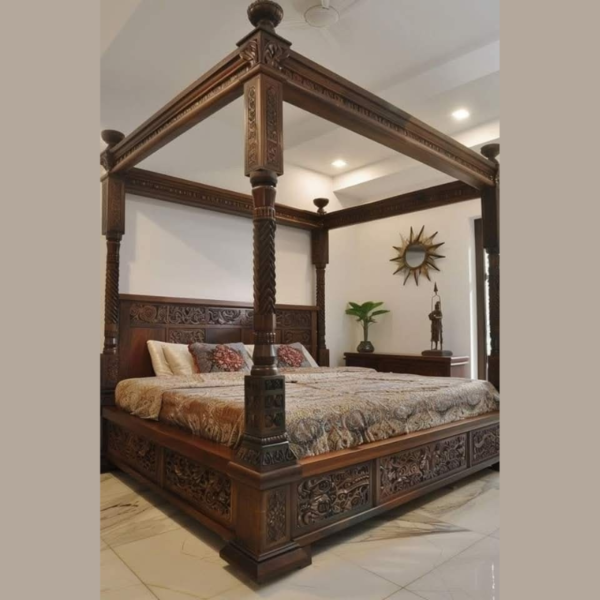 Vismaya Furniture Antique Indian Four Poster Bed FPB-005
