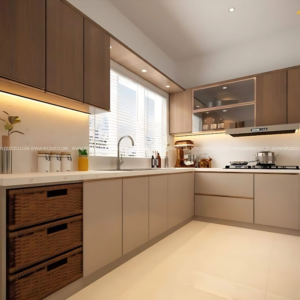 Vismaya Furniture Wooden Luxury Modular Kitchen MOD/KICH-006