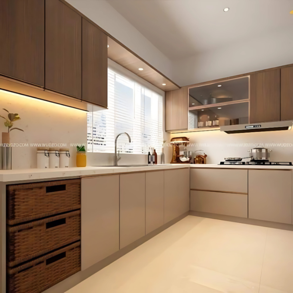 Vismaya Furniture Wooden Luxury Modular Kitchen MOD/KICH-006