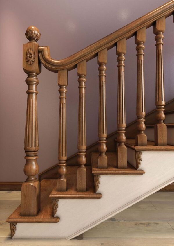 Vismaya Furniture Antique Floral Hand Carved Master And Railing Pillars PIL-012 - Image 2