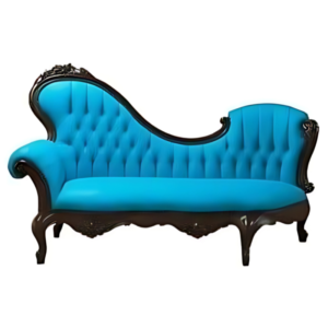 Vismaya Furniture Antique Black Wooden Style Diwan Chaise Lounge DWN/COU-007