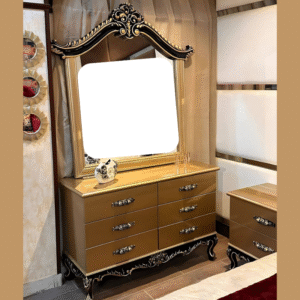 Vismaya Furniture Antique Black/Gold Designer Dressing Table DR-017
