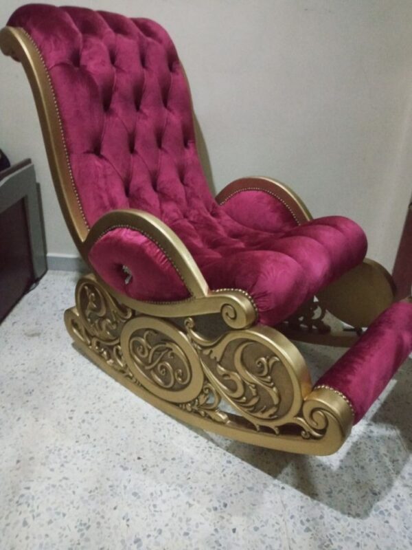 Vismaya Furniture Teak Brown Wood Handcrafted Relax Chair RC-011 - Image 2