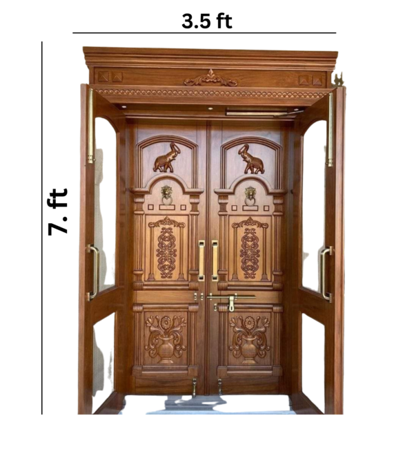 Vismaya Furniture High Quality Wooden Designer Exterior Door DR-008 - Image 3