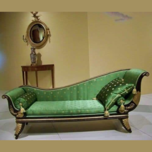 Vismaya Furniture Antique Black Wooden Style Diwan Chaise Lounge DWN/COU-008