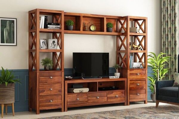 Vismaya Furniture Classic Wooden Luxury Stylish TV Cabinet TVCB-005 - Image 2