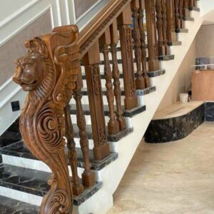 Vismaya Furniture Antique Floral Hand Carved Master And Railing Pillars PIL-015