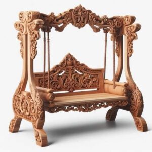 Vismaya Furniture Handcrafted Plain Wooden Indian Swing for Indoor HS-015