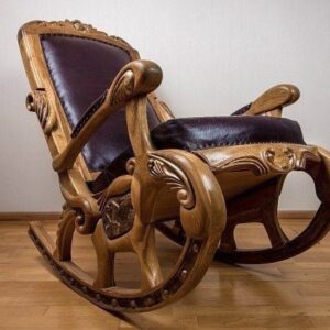 Vismaya Furniture Teak Brown Wood Handcrafted Relax Chair RC-013