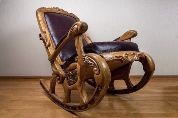 Vismaya Furniture Teak Brown Wood Handcrafted Relax Chair RC-013